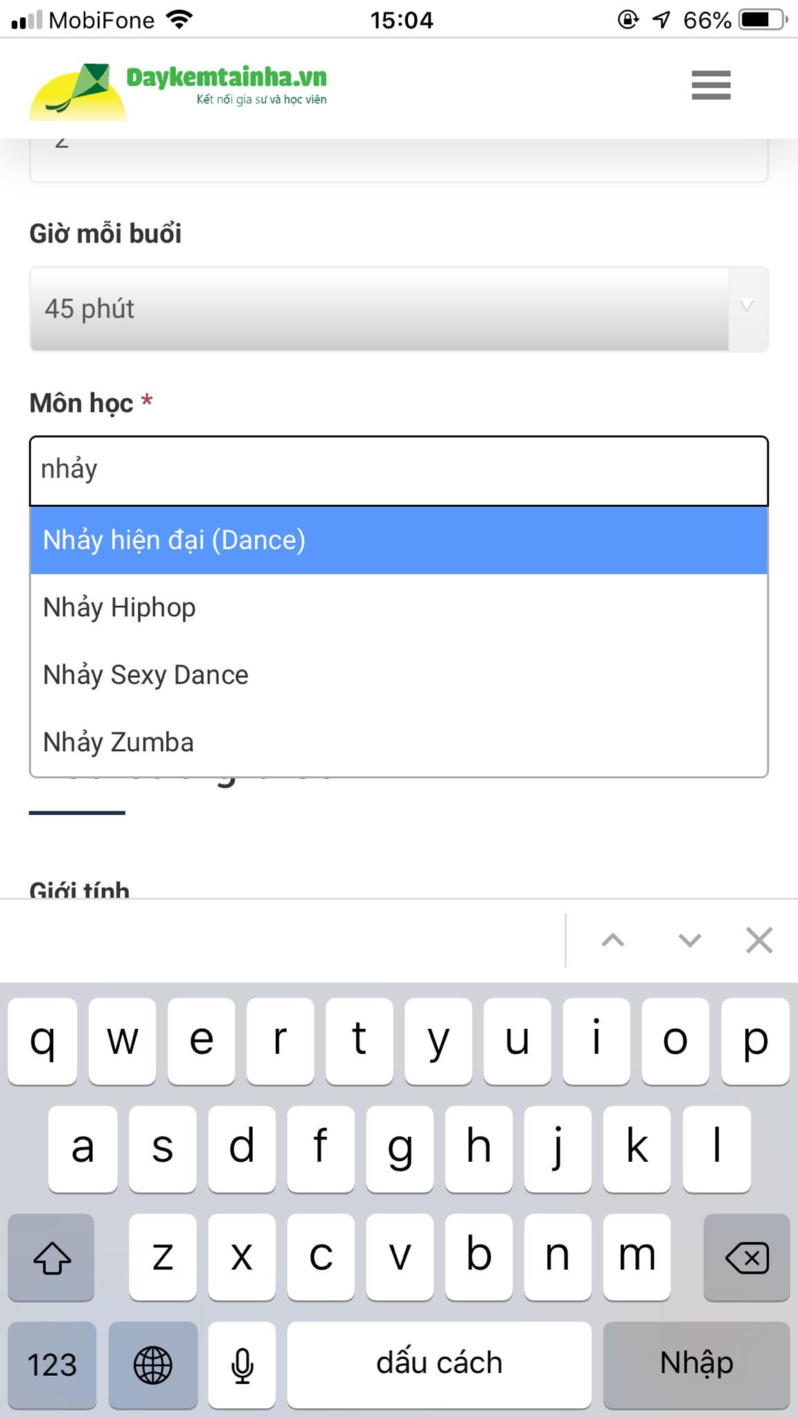 Học phí Nhảy hiện đại